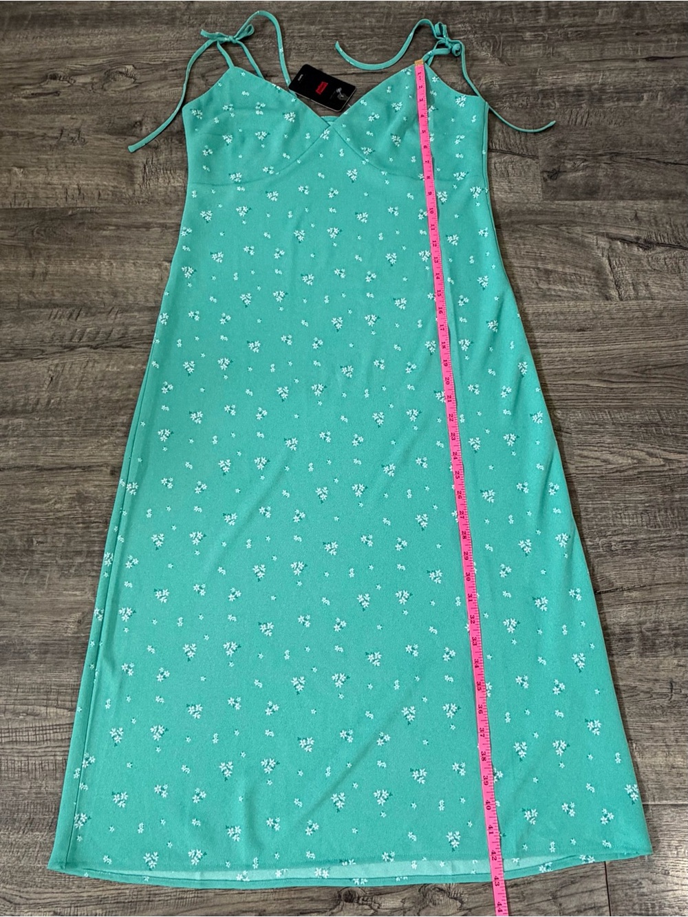 Levi’s Rena Tie Strap Floral Midi Dress Green Sleeveless NWT M - Picture 9 of 10